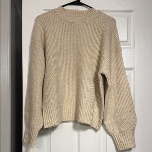 Time and Tru Beige Crew Neck Sweater